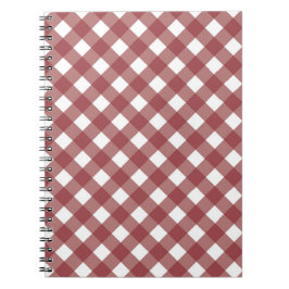 Maroon Gingham Print Notebook Journal Notizblock