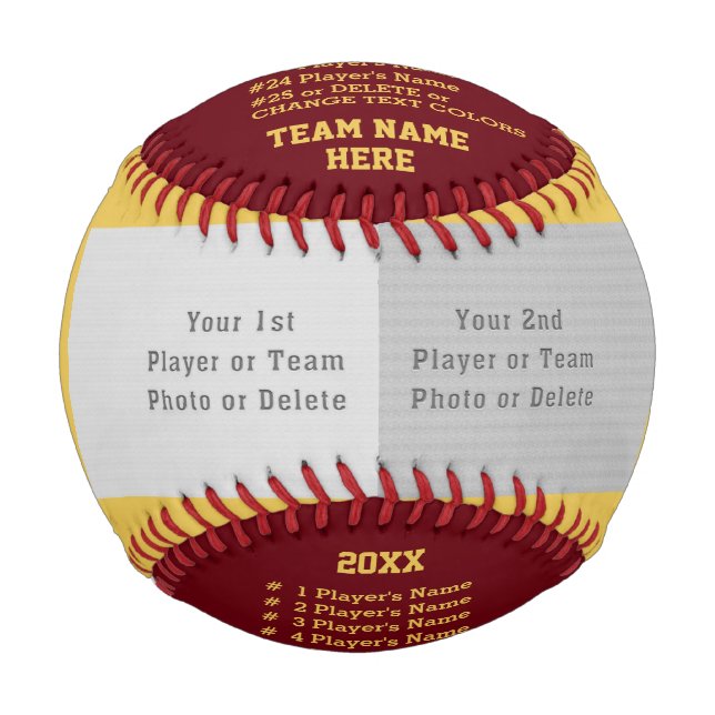 Maroon Gold, BASEBALL Custom für Spieler, Trainer (Vorderseite)