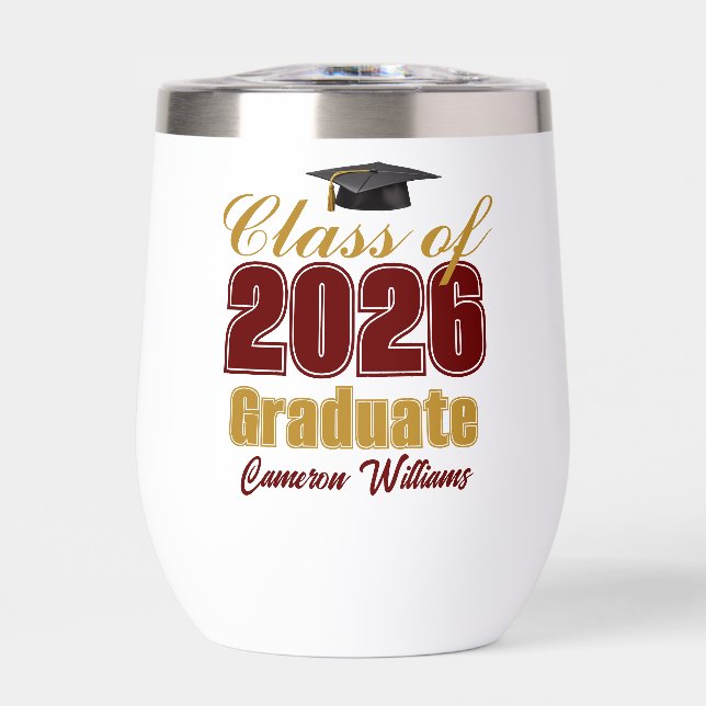 Maroon Gold Customized Class of 2026 Graduation (Avant)