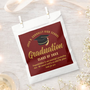 Maroon Gold Customized Graduised Party Geschenktütchen