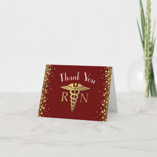 Maroon Gold der Nurse Nursing School Graduation Pa Dankeskarte