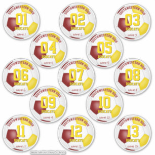 Maroon Gold Fußball-Mannschaft Geschenk Ideen Set  Aufkleber