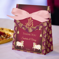 Maroon gold Ganesha Gomata Indische Gastgeschenke