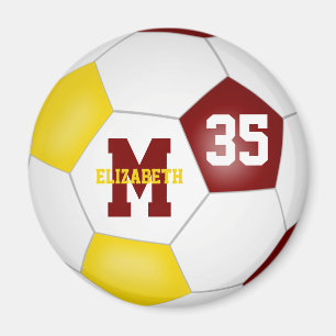 Maroon Gold Girls Jungs Fußball-Mannschaft Farben Magnet