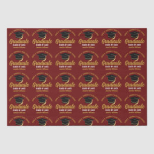 Maroon Gold Graduate Custom 2025 Graduation Party Seidenpapier