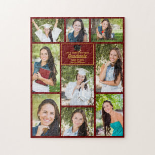 Maroon Gold Graduate Foto Collage Abschluss Gesche