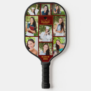 Maroon Gold Graduate Foto Collage Abschluss Pickleball Schläger