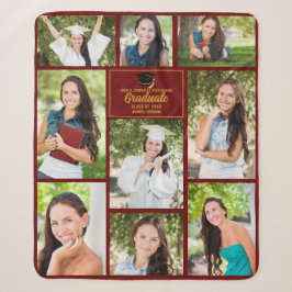 Maroon Gold Graduate Foto Collage Abschluss Sherpadecke