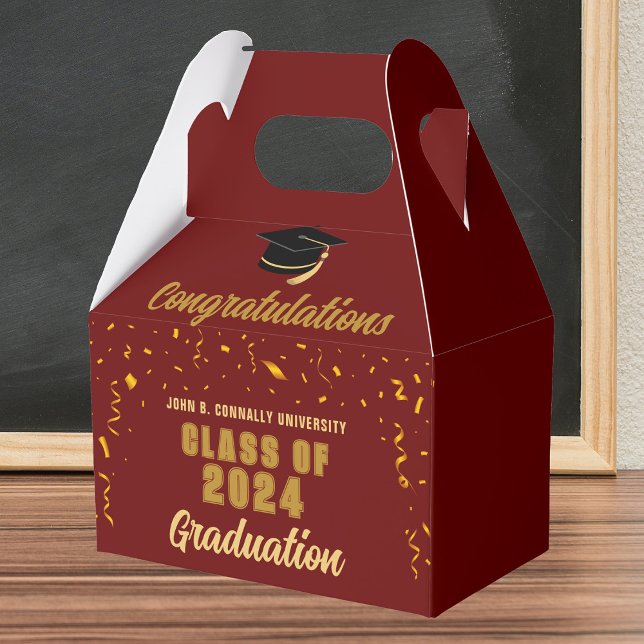 Maroon Gold Herzlichen Glückwunsch 2025 Graduation Geschenkschachtel (Von Creator hochgeladen)