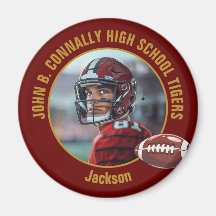 Maroon Gold High School Football Player Photo