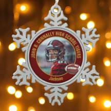 Maroon Gold High School Football Player Photo