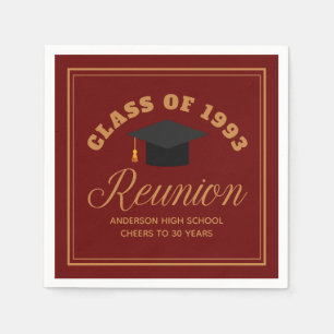 Maroon Gold High School Wiedersehen Personalisiert Serviette
