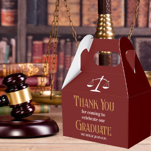 Maroon Gold Law School Benutzerdefinierte Abschlus Geschenkschachtel