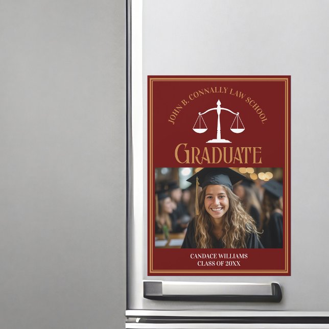 Maroon Gold Law School Graduation Magnet photo (Créateur téléchargé)