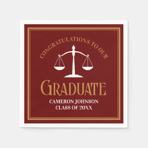 Maroon Gold Law School Graduation Party Serviette
