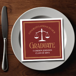 Maroon Gold Law School Graduation Party Serviette