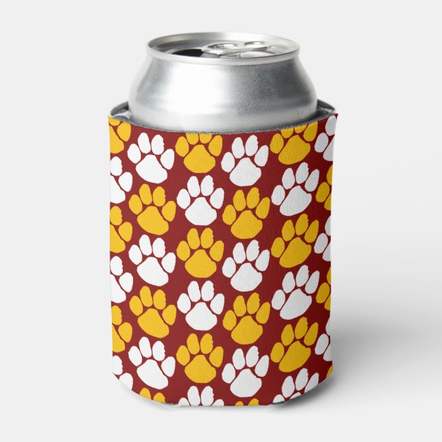 Maroon & Gold-Pawprint Dosenkühler (Kanne Vorderseite)