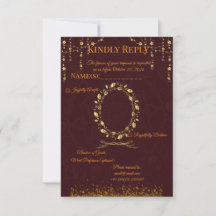 Maroon Gold RSVP-Karte