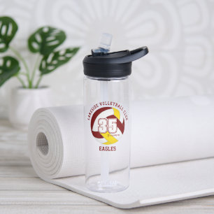 Maroon Gold School Mannschaft Farben Volleyball Trinkflasche
