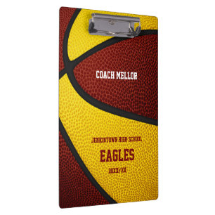 Maroon Gold Team Farben Basketball Trainer Name Klemmbrett