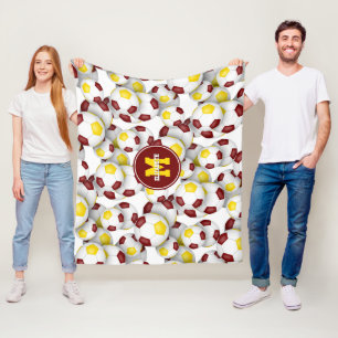 Maroon Gold Team Farben Fußball Muster Fleecedecke