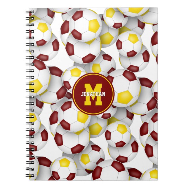 Maroon Gold Team färbt Fußball Notizblock (Vorderseite)