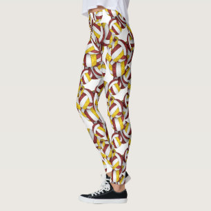 Maroon Gold Team färbt gürteliges Volleyballs Must Leggings