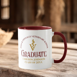 Maroon Gold Veterinary School Abschluss Custom Tasse