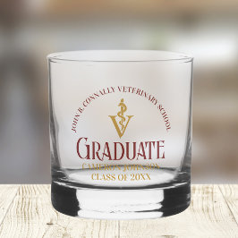 Maroon Gold Veterinary School Abschluss Custom Whiskyglas