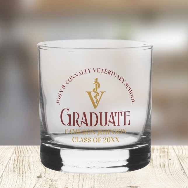 Maroon Gold Veterinary School Abschluss Custom Whiskyglas (Von Creator hochgeladen)