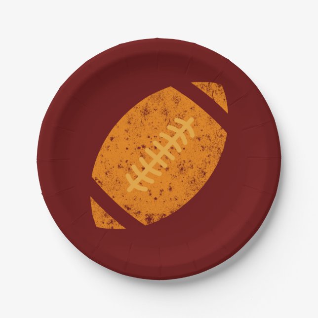 Maroon Gold von beängstigenden Fußballen Pappteller (Vorderseite)