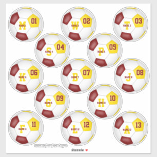 Maroon-Goldfußballmannschaft färbt Kinder Set von  Aufkleber