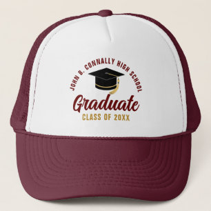 Maroon Graduate Custom Class of 2025 Abschluss Truckerkappe