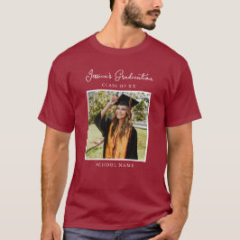 Maroon Graduate Custom Foto Modernes Party T-Shirt