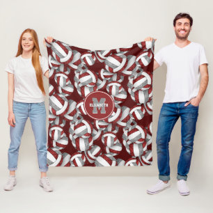 Maroon graue Girl School Mannschaft Farben Volleyb Fleecedecke