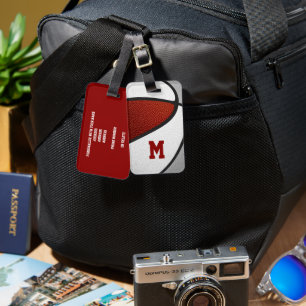 Maroon graue Mannschaft Farben Sportgeschenke Bask Gepäckanhänger