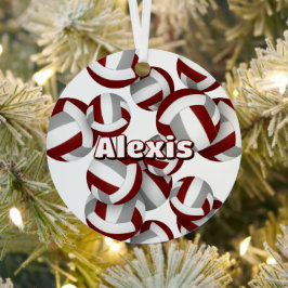 Maroon graue Volleyballs mit Athleten Namensgewähr Ornament Aus Metall