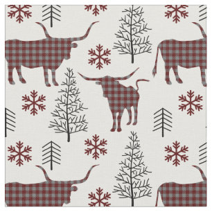 Maroon & Gray Buffalo Kariertes Muster Stoff