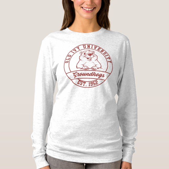 Maroon Groundhogs Langarm T-Shirt - Damen (Vorderseite)