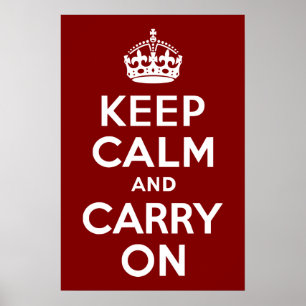 Maroon halten Sie ruhig und fahren fort Poster
