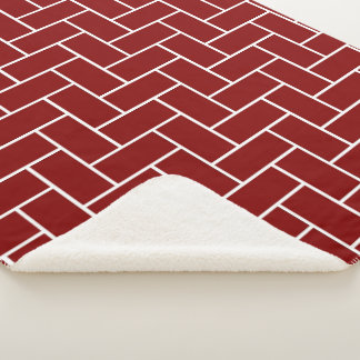 Maroon Herringbone Pattern Sherpadecke
