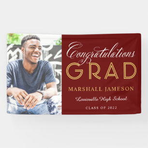 Maroon Herzlichen Glückwunsch Calligraphy Graduate Banner