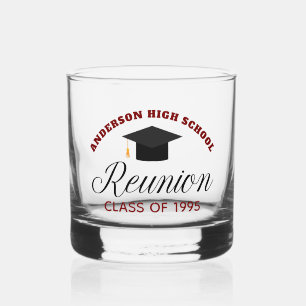 Maroon High School Wiedersehen Party Custom Alumni Whiskyglas