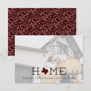 Maroon HOME Texas Moving Faire-part
