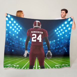 Maroon Jersey Personalisiert Football Player Fleecedecke