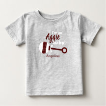 Maroon Kariert Rattle Aggie Baby T - Shirt