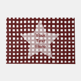 Maroon Karo & White Star Anpassbare Aufnahme Fußmatte
