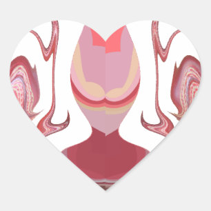 Maroon Majestät: Rustikale Strahlung in texturiert Herz-Aufkleber