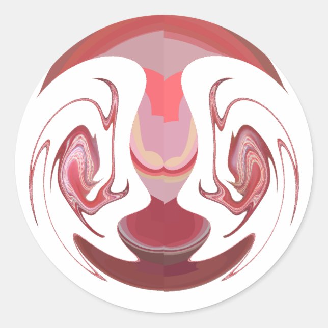 Maroon Majestät: Rustikale Strahlung in texturiert Runder Aufkleber (Vorderseite)