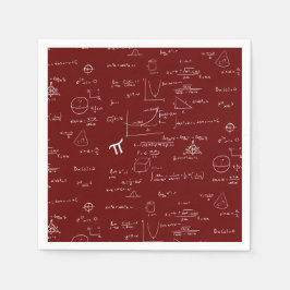Maroon Math Equations Graphics Abschluss Serviette